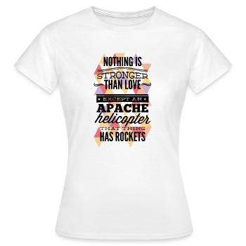 Apache Hélicoptère - T-shirt Femme - blanc - Devant - AI Model Female 172 dark (172cm)