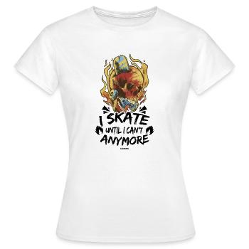 Skateboard Boarder cool saying - Women's T-Shirt - white - Front - AI Model Female 172 dark (172cm)