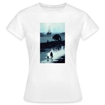 AsiStyle Monstre marin - T-shirt Femme - blanc - Devant - AI Model Female 172 dark (172cm)