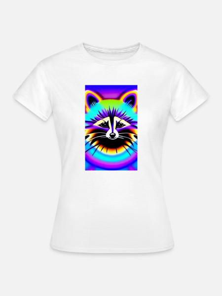 Psychedelischer Waschbär 01 - Frauen T-Shirt - Weiß