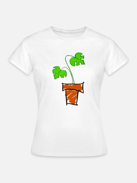 Monstera-Pflanze - Frauen T-Shirt - Weiß