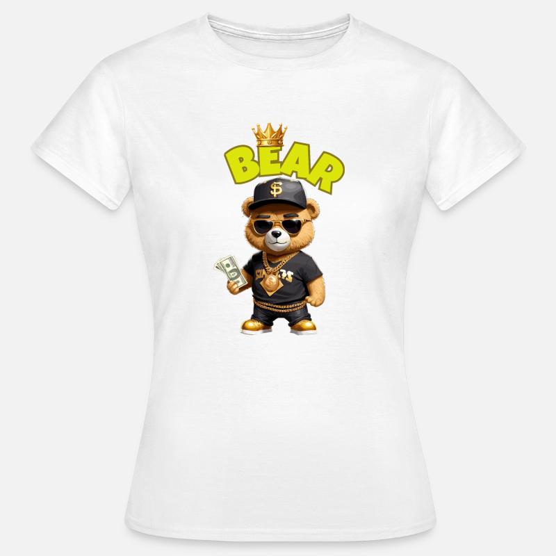 Teddy bear with money - Women's T-Shirt - white