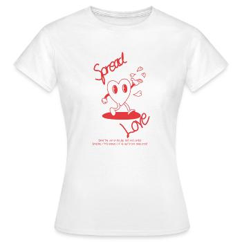 Spread Love - Women's T-Shirt - white - Front - AI Model Female 172 dark (172cm)