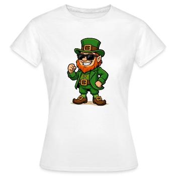 leprechaun sonnenbrille comic - Frauen T-Shirt - Weiß - Vorne - AI Model Female 172 dark (172cm)