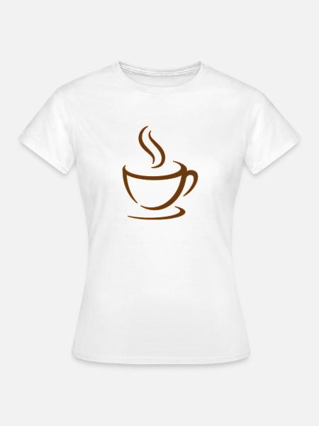 COFFEE CUP - Frauen T-Shirt - Weiß