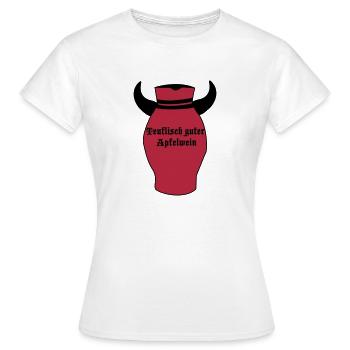 Teuflisch guter Apfelwein - Bembel Teufel - Frauen T-Shirt - Weiß - Vorne - AI Model Female 172 dark (172cm)