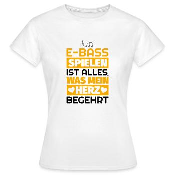 E-Bass Geschenke - Frauen T-Shirt - Weiß - Vorne - AI Model Female 172 dark (172cm)