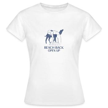 Pose de chameau | Ustrasana | Yoga Pose Camel - T-shirt Femme - blanc - Devant - AI Model Female 172 dark (172cm)