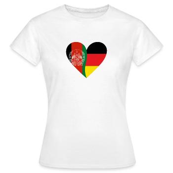 Afghanistan Allemagne Cœur - T-shirt Femme - blanc - Devant - AI Model Female 172 dark (172cm)
