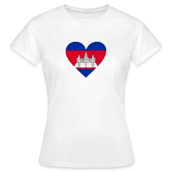 Cœur du Cambodge - T-shirt Femme - blanc - Devant - AI Model Female 172 dark (172cm)