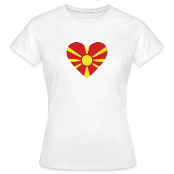 North Macedonia Heart - Frauen T-Shirt - Weiß - Vorne - AI Model Female 172 dark (172cm)