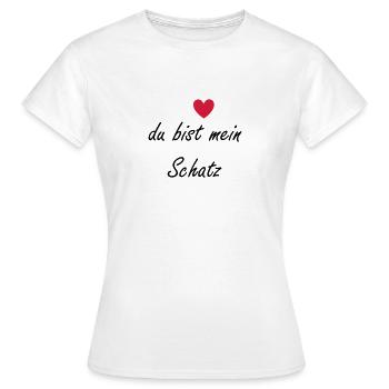 du bist mein schatz mit Herz - Frauen T-Shirt - Weiß - Vorne - AI Model Female 172 dark (172cm)