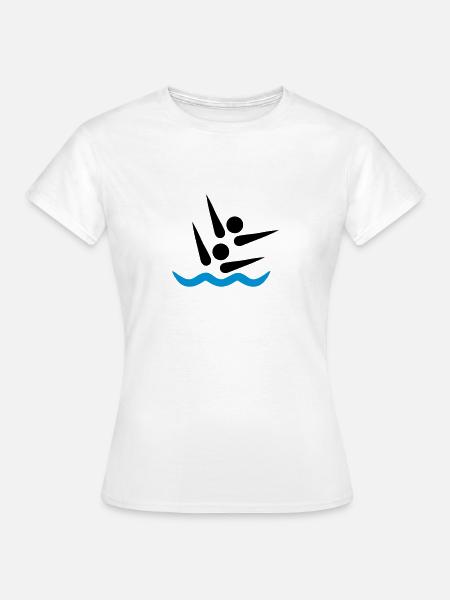 Synchronschwimmen - Frauen T-Shirt - Weiß