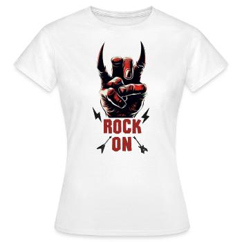 Rock Musiker Pommesgabel devil horns Hand Rocker - Frauen T-Shirt - Weiß - Vorne - AI Model Female 172 dark (172cm)