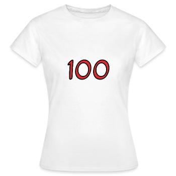 100. 100 YEARS. 100th ANNIVERSARY. 100 BIRTHDAY - Women's T-Shirt - white - Front - AI Model Female 172 dark (172cm)