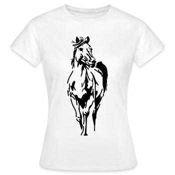 pferd pferdekopf hengst stute fohlen - Frauen T-Shirt - Weiß - Vorne - AI Model Female 172 dark (172cm)