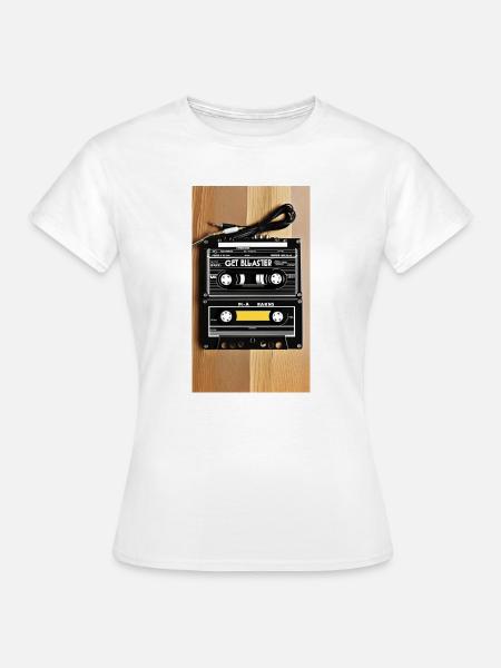 Get Blaster Kassette Retro - Frauen T-Shirt - Weiß