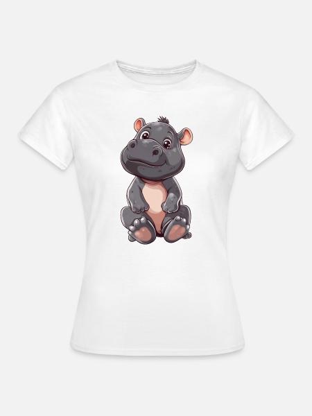 Nilpferd - Frauen T-Shirt - Weiß