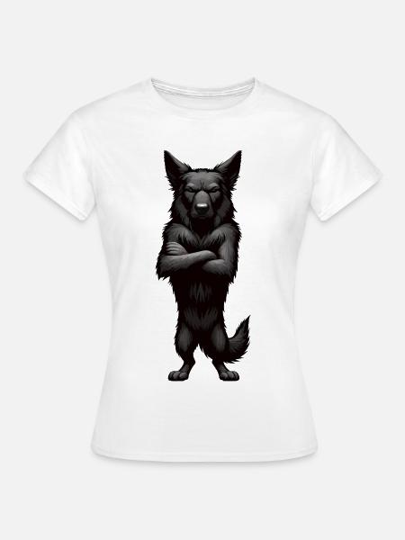 Schwarzer Schäferhund Schäferhundbesitzer - Frauen T-Shirt - Weiß