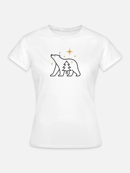 PolarBär im Sternenwald - Frauen T-Shirt - Weiß