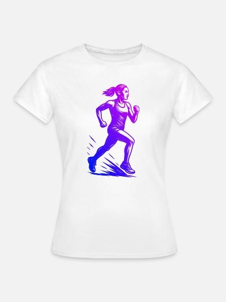 Modernes Running Artwork - Frauen T-Shirt - Weiß