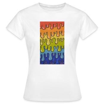 Motif coloré de slime arc-en-ciel - Art du slime - T-shirt Femme - blanc - Devant - AI Model Female 172 dark (172cm)