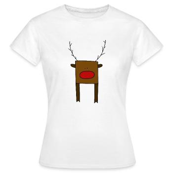 Rudolf - Frauen T-Shirt - Weiß - Vorne - AI Model Female 172 dark (172cm)