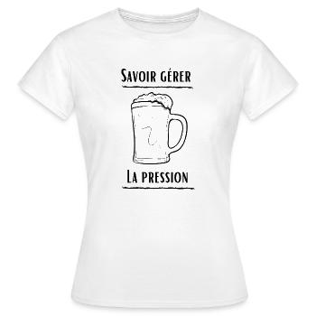 Savoir gérer la pression - T-shirt Femme - blanc - Devant - AI Model Female 172 dark (172cm)