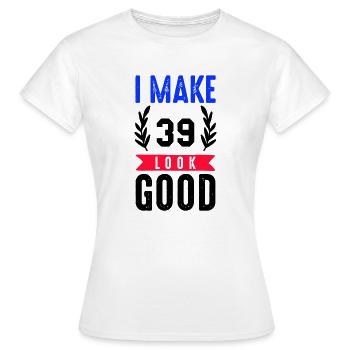 look good 39 - Women's T-Shirt - white - Front - AI Model Female 172 dark (172cm)