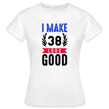 look good 38 - Women's T-Shirt - white - Front - AI Model Female 172 dark (172cm)