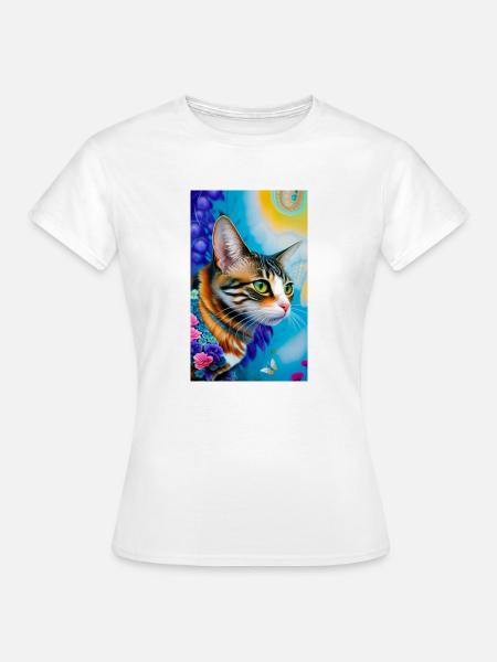 Wunderbare kurzhaarige Hauskatze - Frauen T-Shirt - Weiß