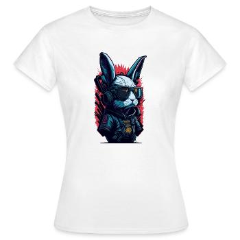 Lapin cybernétique - T-shirt Femme - blanc - Devant - AI Model Female 172 dark (172cm)