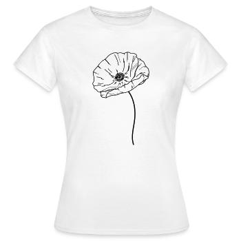 Mohn Blume 21 Zeichenfläche 13 - Frauen T-Shirt - Weiß - Vorne - AI Model Female 172 dark (172cm)