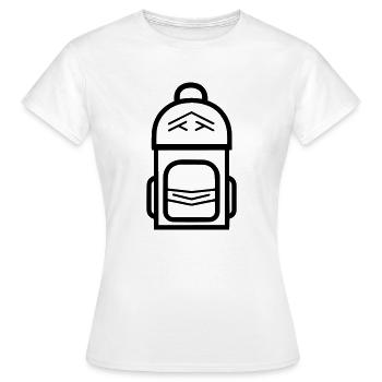 Rucksack - Frauen T-Shirt - Weiß - Vorne - AI Model Female 172 dark (172cm)