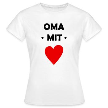 Oma mit Herz - Frauen T-Shirt - Weiß - Vorne - AI Model Female 172 dark (172cm)