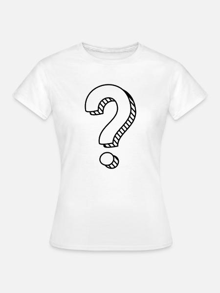 Fragezeichen mit Schatten einfarbig - Frauen T-Shirt - Weiß
