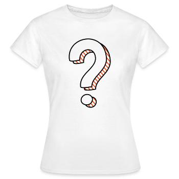 Fragezeichen mit Schatten zweifarbig - Frauen T-Shirt - Weiß - Vorne - AI Model Female 172 dark (172cm)