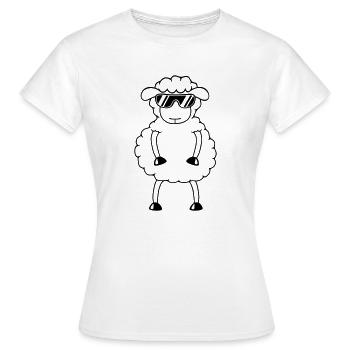 Sheep Sunglasses Party Sheep Lamb Cute Cool - Women's T-Shirt - white - Front - AI Model Female 172 dark (172cm)