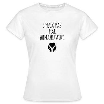 Freiwilliger / humanitären / Verein / freiwillige - Frauen T-Shirt - Weiß - Vorne - AI Model Female 172 dark (172cm)