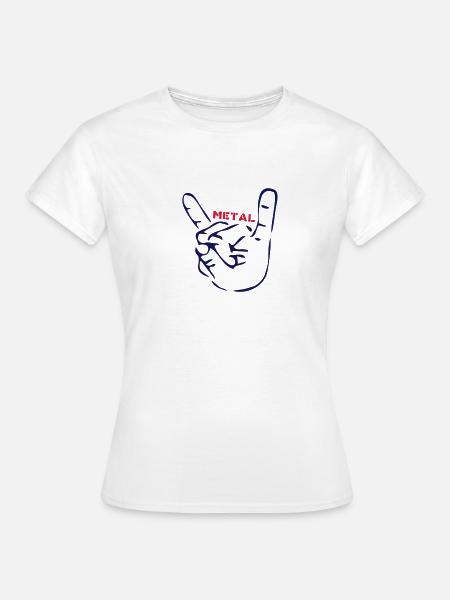Heavy Metal Pommesgabel - Frauen T-Shirt - Weiß