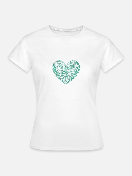 Personalisierbar Herz Grün - Frauen T-Shirt - Weiß