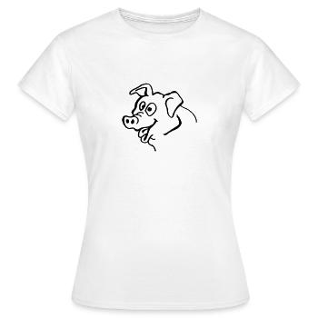 Doofe Sau - Frauen T-Shirt - Weiß - Vorne - AI Model Female 172 dark (172cm)