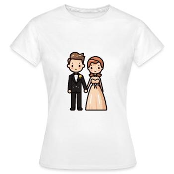 Brautpaar Hochzeit - Frauen T-Shirt - Weiß - Vorne - AI Model Female 172 dark (172cm)