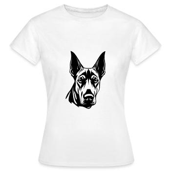 Tête de chien Doberman - T-shirt Femme - blanc - Devant - AI Model Female 172 dark (172cm)