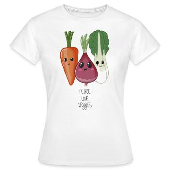 PEAVE LOVE LEGUMES végétarien végétalien - T-shirt Femme - blanc - Devant - AI Model Female 172 dark (172cm)