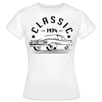 Klassisch 1974. - Frauen T-Shirt - Weiß - Vorne - AI Model Female 172 dark (172cm)