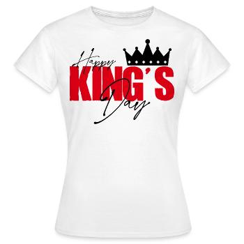 Happy king's day. Fête des rois. Roi pour un jour. - T-shirt Femme - blanc - Devant - AI Model Female 172 dark (172cm)