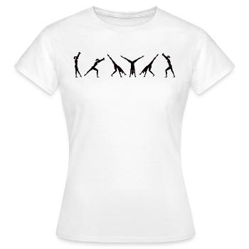 Gymnaste cool en roue de charrette - T-shirt Femme - blanc - Devant - AI Model Female 172 dark (172cm)