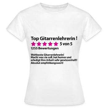 Abschiedsgeschenk Gitarrenlehrerin zum Abschied - Frauen T-Shirt - Weiß - Vorne - AI Model Female 172 dark (172cm)