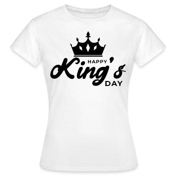 Happy king's day. Fête des rois. Roi pour un jour. - T-shirt Femme - blanc - Devant - AI Model Female 172 dark (172cm)
